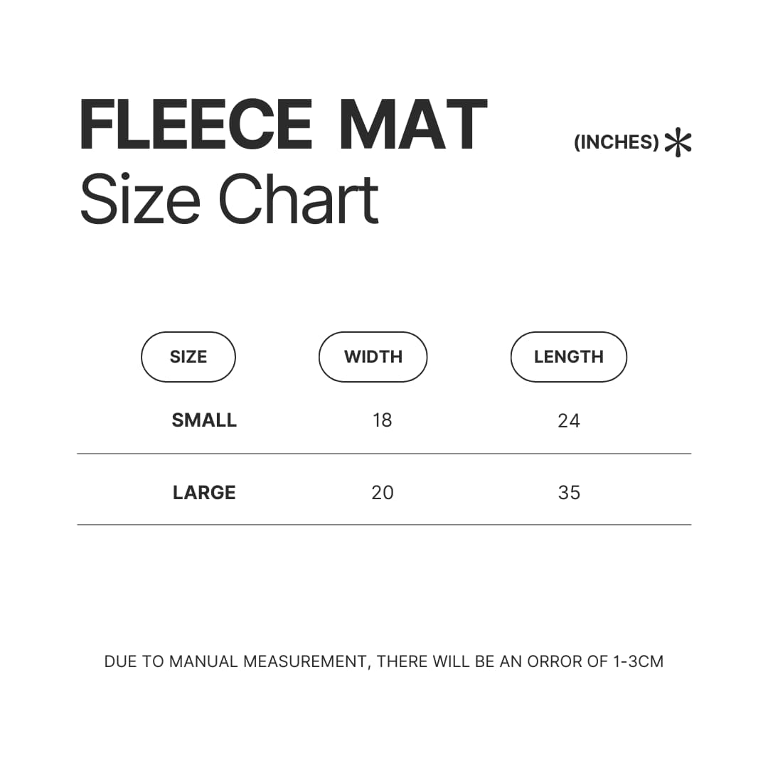 Fleece Mat Size Chart - Persona Merch
