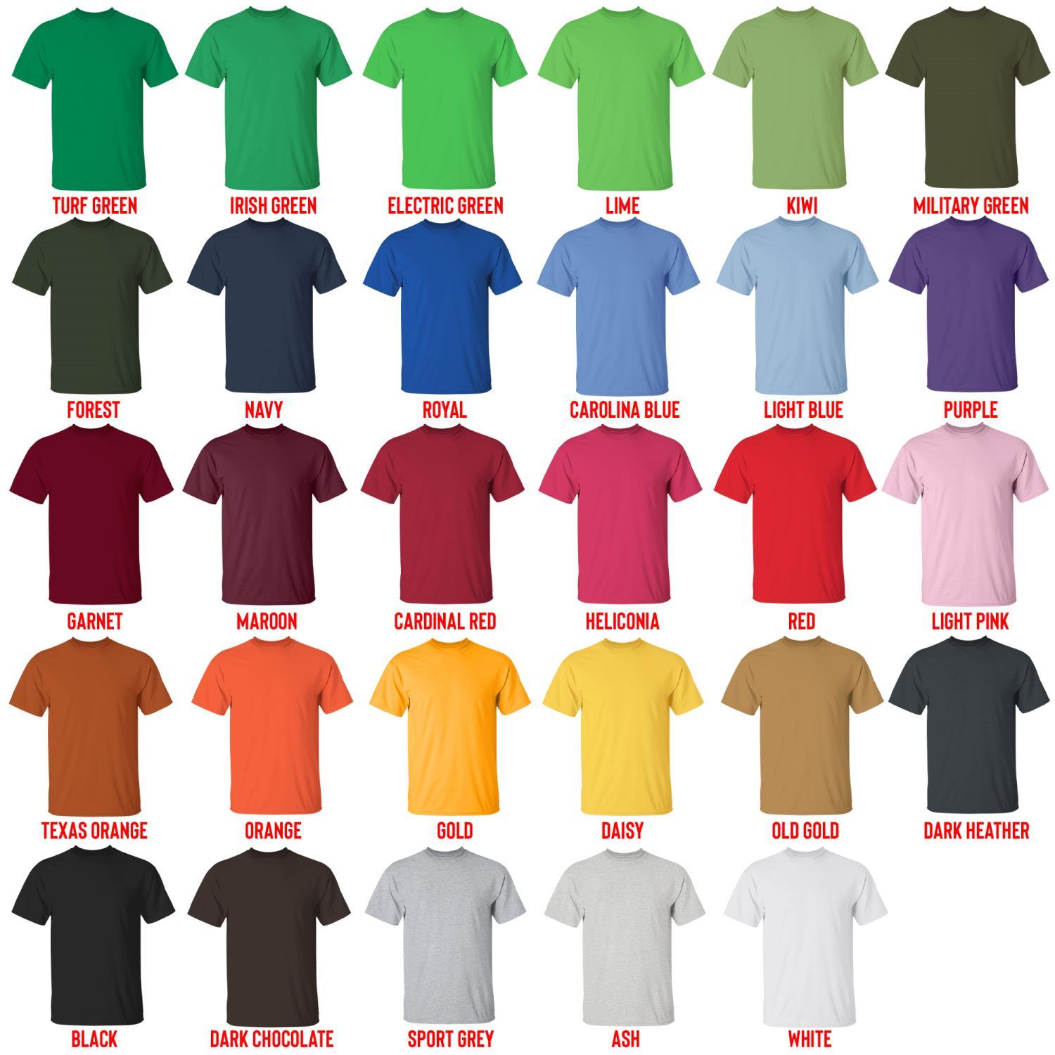 t shirt color chart - Persona Merch