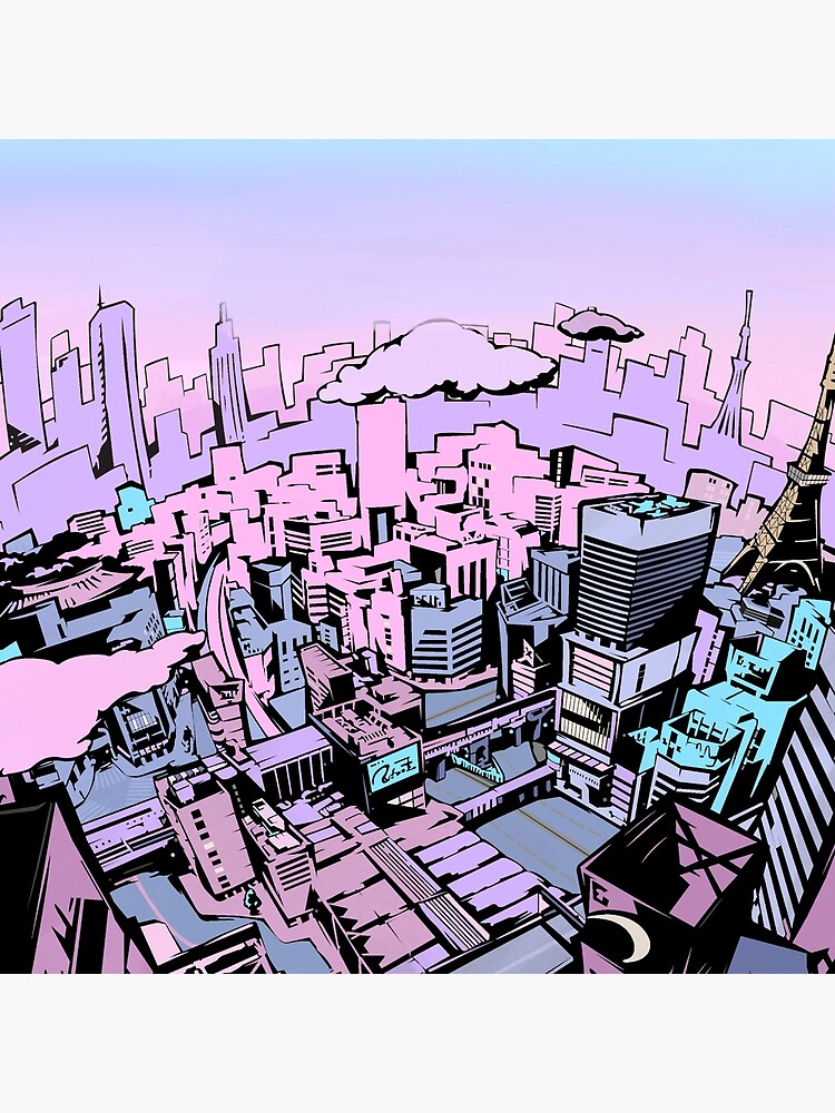 Persona 5 Pastel Tokyo Loading Screen All Over Print Tote Bag - Image 2