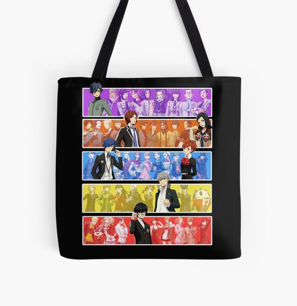 Persona Series Characters All Over Print Tote Bag